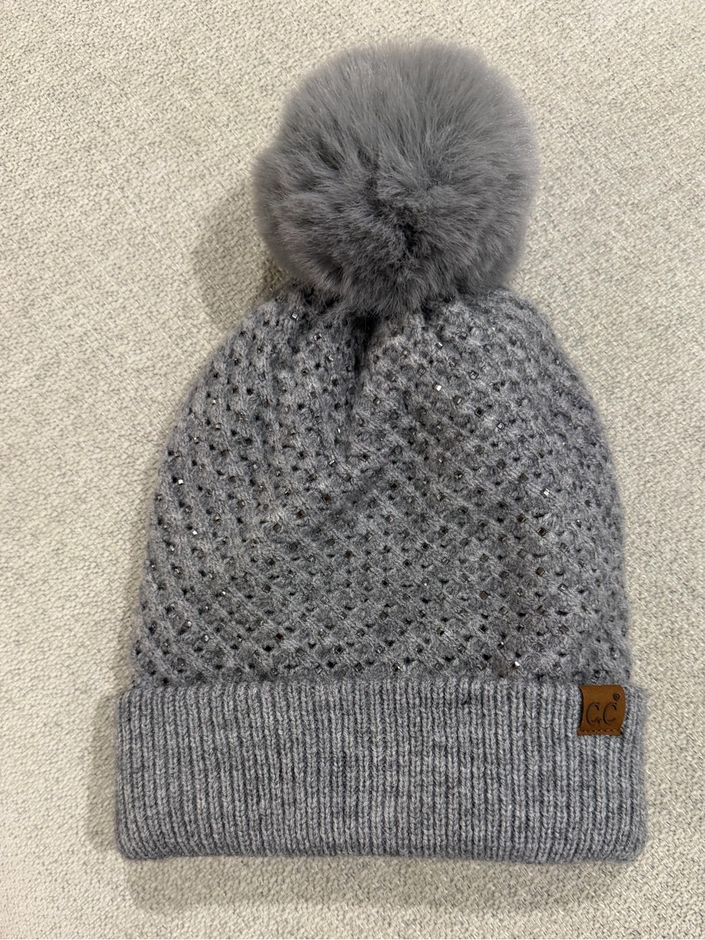 C.C® Rhinestone Pom Beanie
